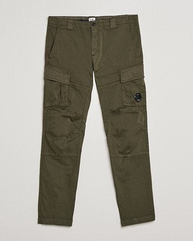 Men | Cargo Trousers | C.P. Company | Satin Stretch Cargo Pants Olive
