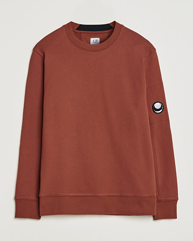 Men |  | C.P. Company | Diagonal Raised Fleece Lens Sweatshirt Rust