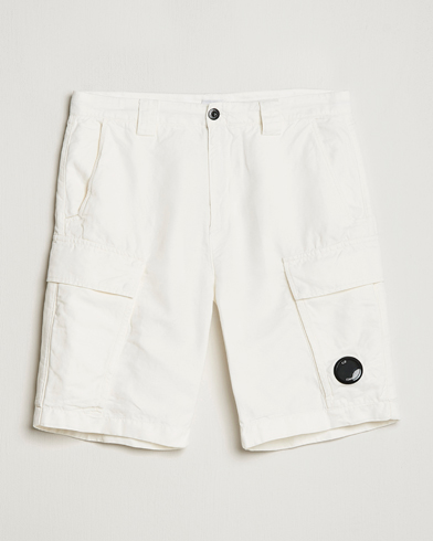 Men | Cargo Shorts | C.P. Company | Cotton/Linen Cargo Shorts White