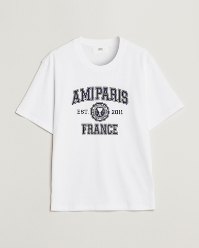Men | Short Sleeve T-shirts | AMI | Paris College T-Shirt White