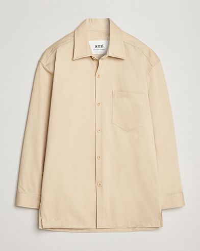 Men | Spring Jackets | AMI | Back Print Overshirt Vanilla