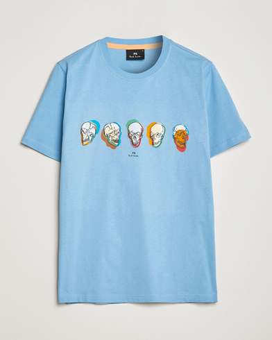 Men |  | PS Paul Smith | Organic Cotton Skull T-Shirt Light Blue