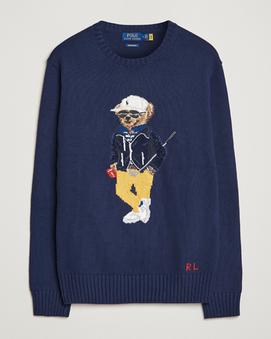 Men | Knitted Jumpers | Polo Ralph Lauren Golf | Cotton Bear Knitted Sweater Refined Navy