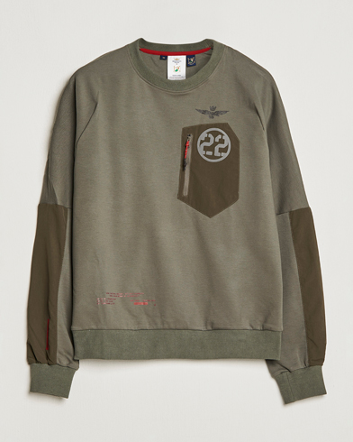 Men | Sweatshirts | Aeronautica Militare | Felpa Girocollo Zip Sweater Dark Green