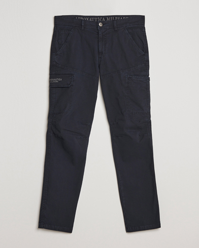 Men | Cargo Trousers | Aeronautica Militare | Stretch Cotton Pocket Pants Navy