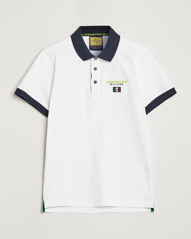 Men | Short Sleeve Polo Shirts | Aeronautica Militare | Stretch Cotton Polo Off White