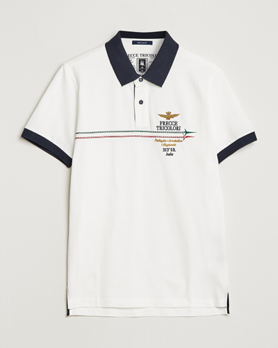 Men | Short Sleeve Polo Shirts | Aeronautica Militare | Contrast Collor Polo Off White