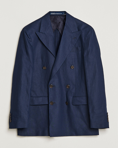 Men | Linen Blazers | Polo Ralph Lauren | Linen Double Breasted Sportcoat Dark Navy