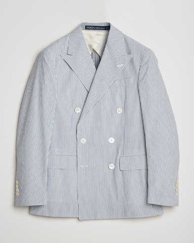 Men | Blazers | Polo Ralph Lauren | Cotton Seersucker Sportcoat Cream/Antique Blue