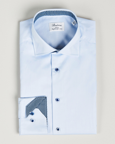 Men |  | Stenströms | Slimline Cut Away Contrast Shirt Blue