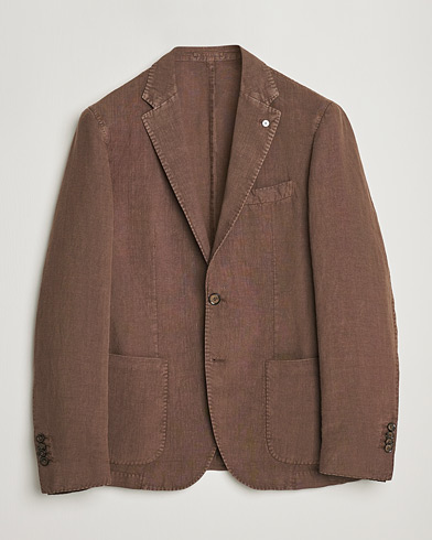 Men | Linen Blazers | L.B.M. 1911 | Jack Regular Fit Linen Blazer Brown