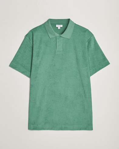 Men |  | Sunspel | Towelling Polo Shirt Thyme Green