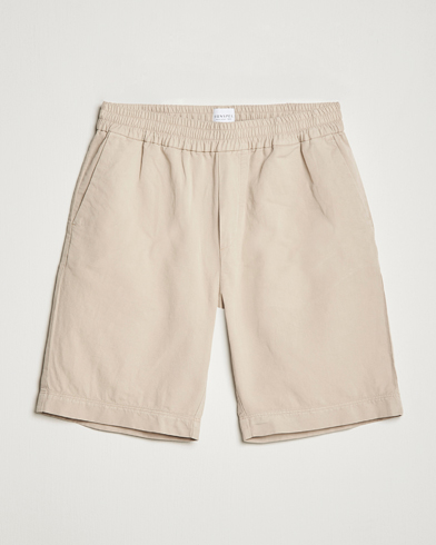 Men |  | Sunspel | Cotton/Linen Drawstring Shorts Light Sand