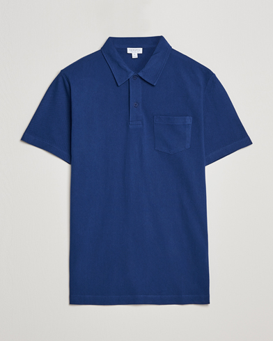 Men |  | Sunspel | Riviera Polo Shirt Space Blue