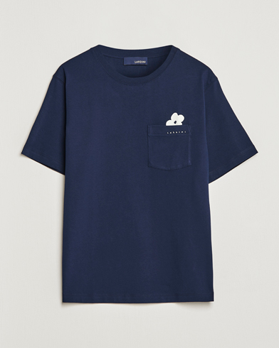 Men | Lardini | Lardini | Fiore Tasca Printet Logo T-Shirt Navy