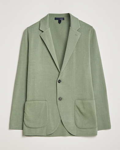 Men | Knitted Blazers | Lardini | Knitted Cotton Blazer Soft Green