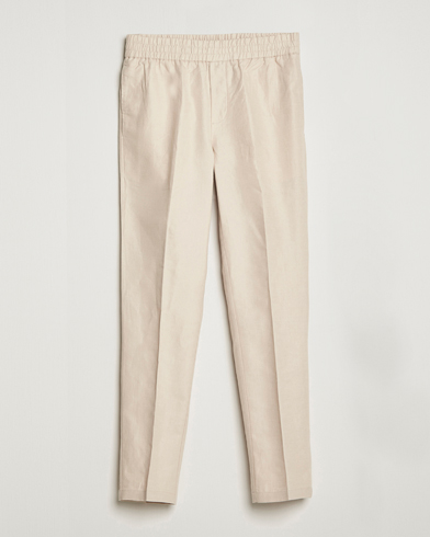 Men | Drawstring Trousers | Samsøe & Samsøe | Smithy Linen Cotton Trousers Oatmeal