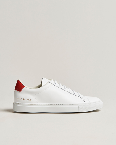 Men | Common Projects | Common Projects | Retro Low Suede Sneaker White/Red