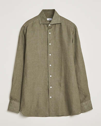 Men |  | 100Hands | Signature Linen Cut Away Shirt Green