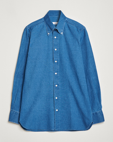 Men | Denim Shirts | 100Hands | Japanese Denim Bata Wash Shirt Blue