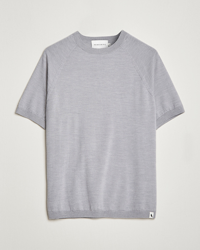 Men |  | Peregrine | Knitted Wool T-Shirt Light Grey