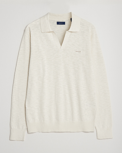 Men |  | GANT | Cotton/Linen Knitted Polo Putty