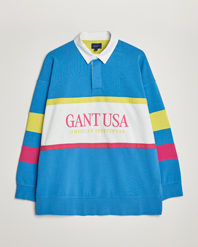 Men | Rugby Shirts | GANT | Archive Heavy Rugger Day Blue