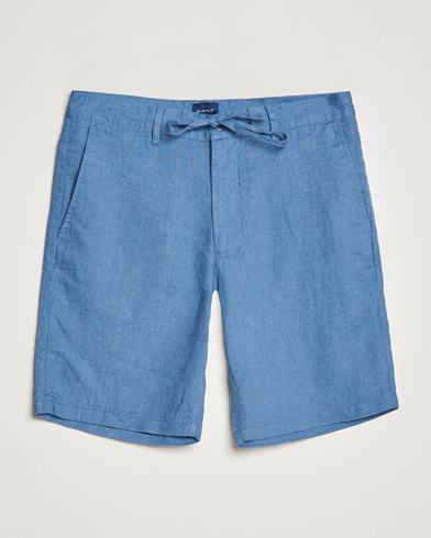 Men | Linen Shorts | GANT | Relaxed Linen Drawstring Shorts Salty Sea Blue