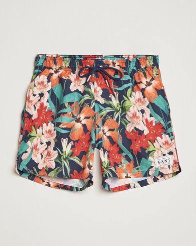 Men | Clothing | GANT | Printed Flower Swimshorts Marine Multi