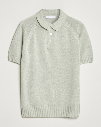 Men | Gran Sasso | Gran Sasso | Cotton/Linen Knitted Polo Light Green