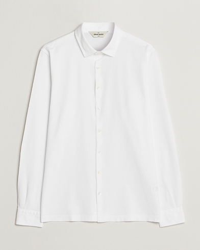 Men | Polo Shirts | Gran Sasso | Washed Cotton Jersey Shirt White