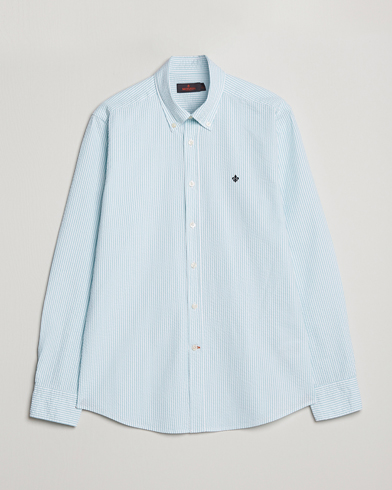 Men | Casual Shirts | Morris | Seersucker Button Down Shirt Aqua/White
