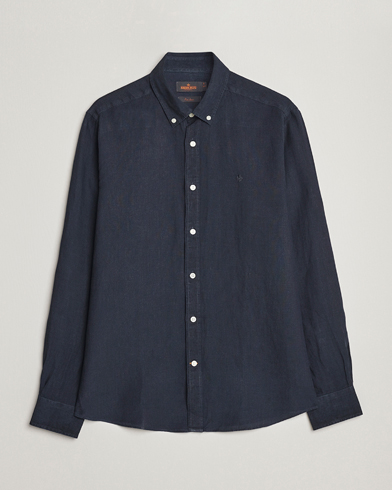 Men | Linen Shirts | Morris | Douglas Linen Button Down Shirt Navy