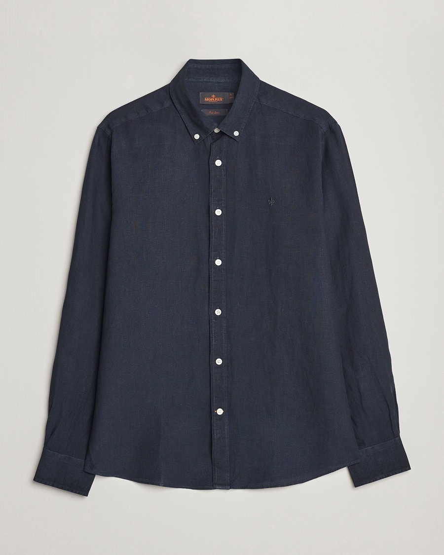 Morris Douglas Linen Button Down Shirt Navy – Blue