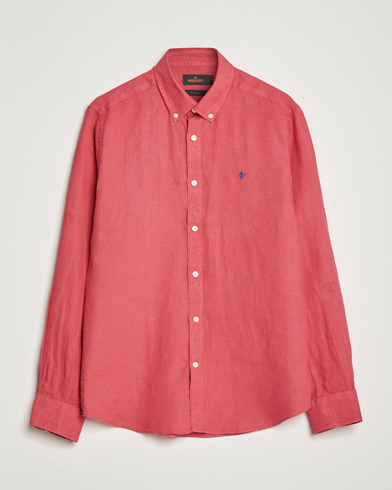Men | Linen Shirts | Morris | Douglas Linen Button Down Shirt Red