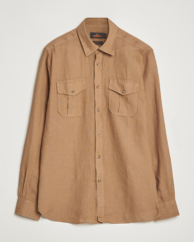 Men |  | Morris | Safari Linen Shirt Khaki Brown