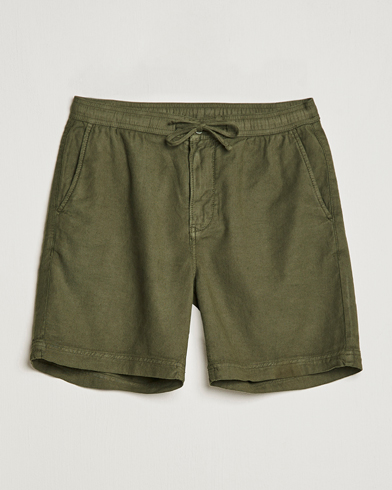 Men |  | Morris | Fenix Linen Drawstring Shorts Olive