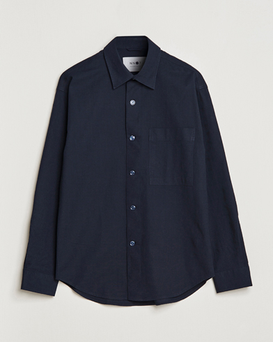 Men | Casual Shirts | NN07 | Adwin Cotton Pocket Shirt Navy Blue
