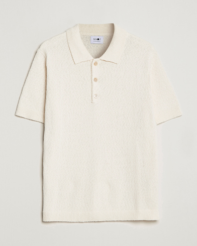 Men | Short Sleeve Polo Shirts | NN07 | Randy Knitted Polo Ecru
