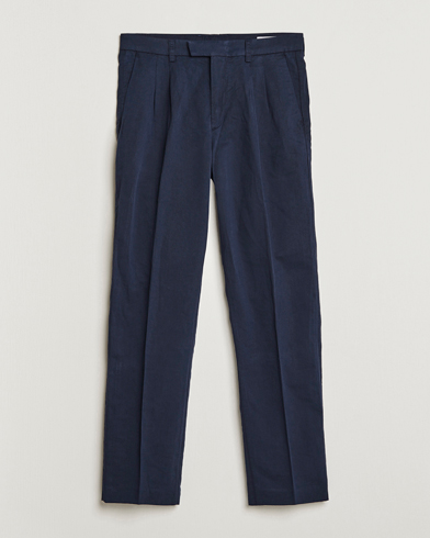 Men | Formal Trousers | NN07 | Fritz Pleated Trousers Navy Blue
