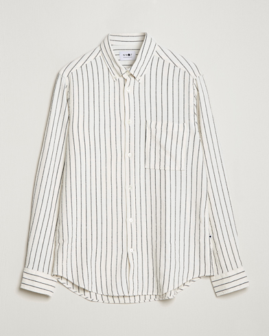 Men |  | NN07 | Arne Linen Striped Shirt Navy/White