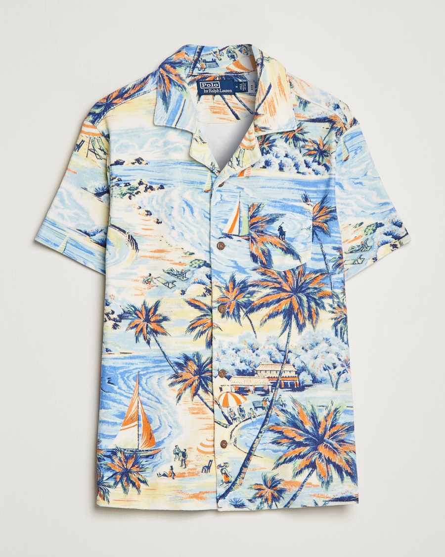 Blue Zigzag Sunflower Men's Short Sleeve Shirt