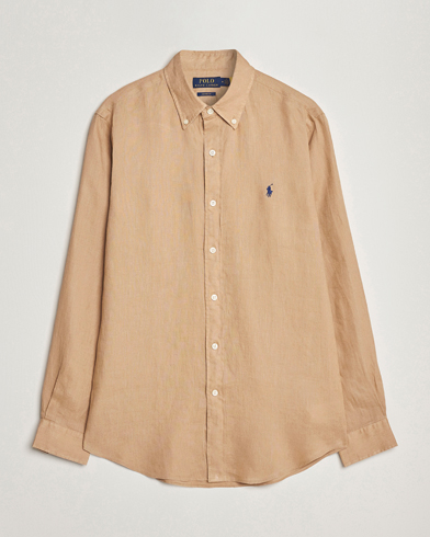 Men |  | Polo Ralph Lauren | Custom Fit Linen Button Down Vintage Khaki