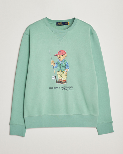 Men | Sweaters & Knitwear | Polo Ralph Lauren | Printed Fishing Bear Crew Neck Sweatshirt Faded Mint