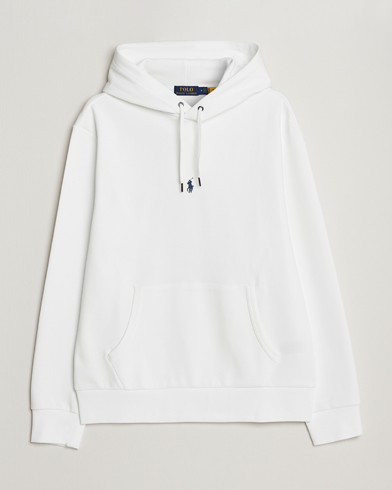 Men | Hooded Sweatshirts | Polo Ralph Lauren | Double Knit Center Logo Hoodie White