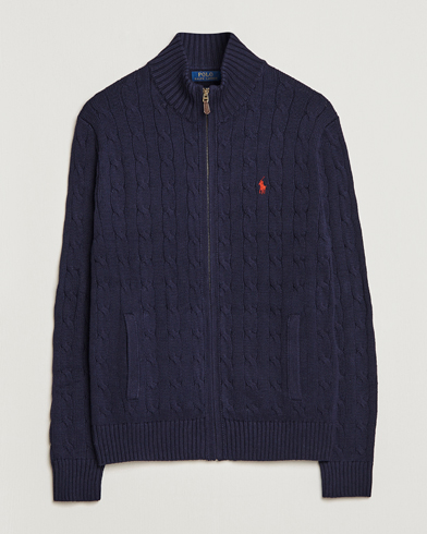Men | Preppy Authentic | Polo Ralph Lauren | Cable Knitted Full-Zip Hunter Navy