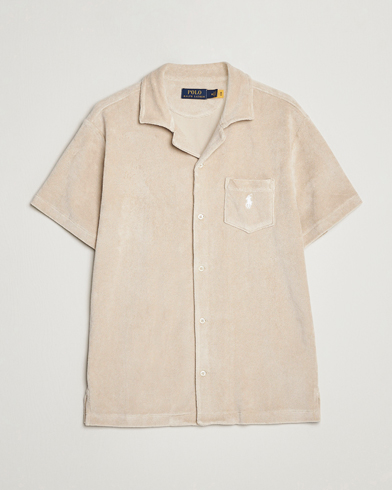 Men | Short Sleeve Shirts | Polo Ralph Lauren | Cotton Terry Short Sleeve Shirt Spring Beige
