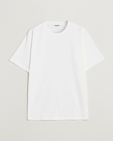 Men | White t-shirts | Auralee | Luster Plaiting T-Shirt White