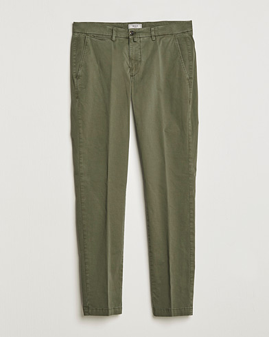 Men | Chinos | Briglia 1949 | Tapered Fit Cotton Twill Stretch Chinos Olive