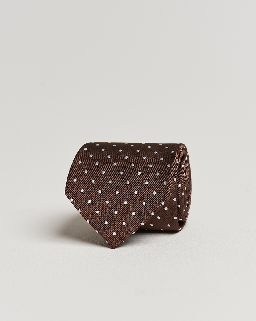 Amanda Christensen Dot Classic Tie 8 cm Brown/White – Brown